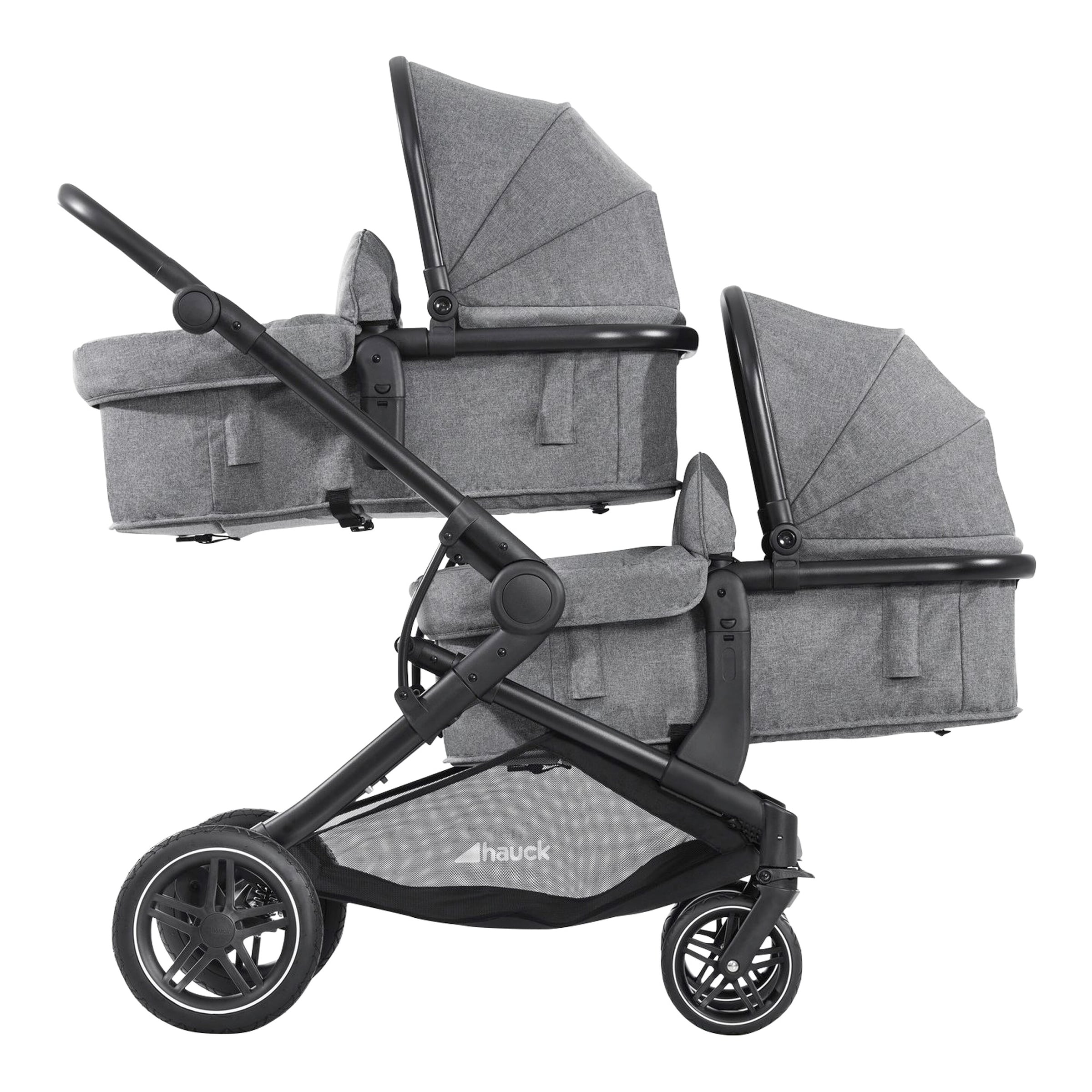 Hauck Zwillings- und Kinderwagen Geschwisterwagen Atlantic Twin grau