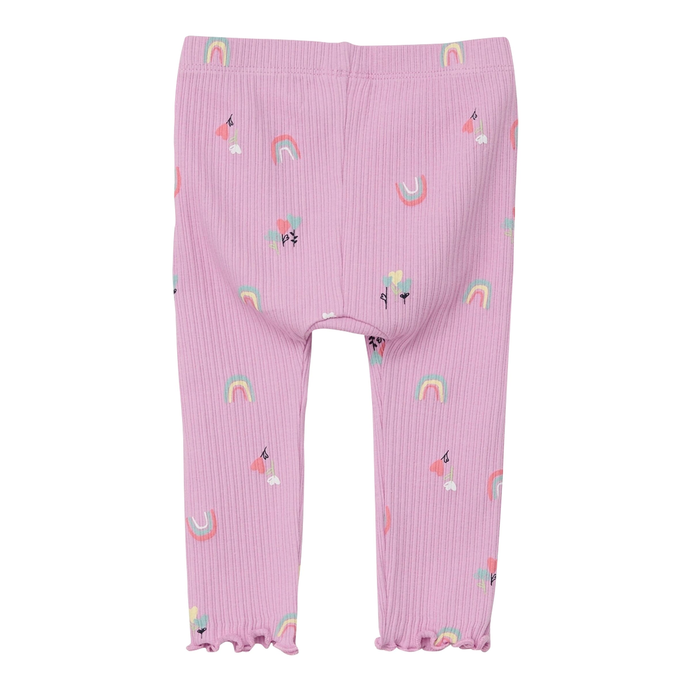 S.Oliver Leggings Blumen Regenbögen Rippqualität