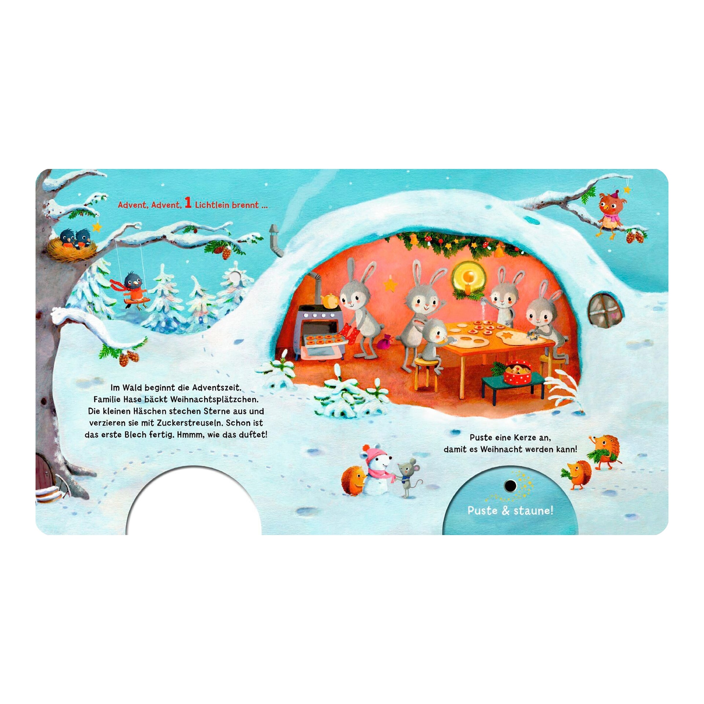 Thienemann-Esslinger Pappbilderbuch Mein Puste-Licht-Buch:Advent, Advent, ein Lichtlein brennt