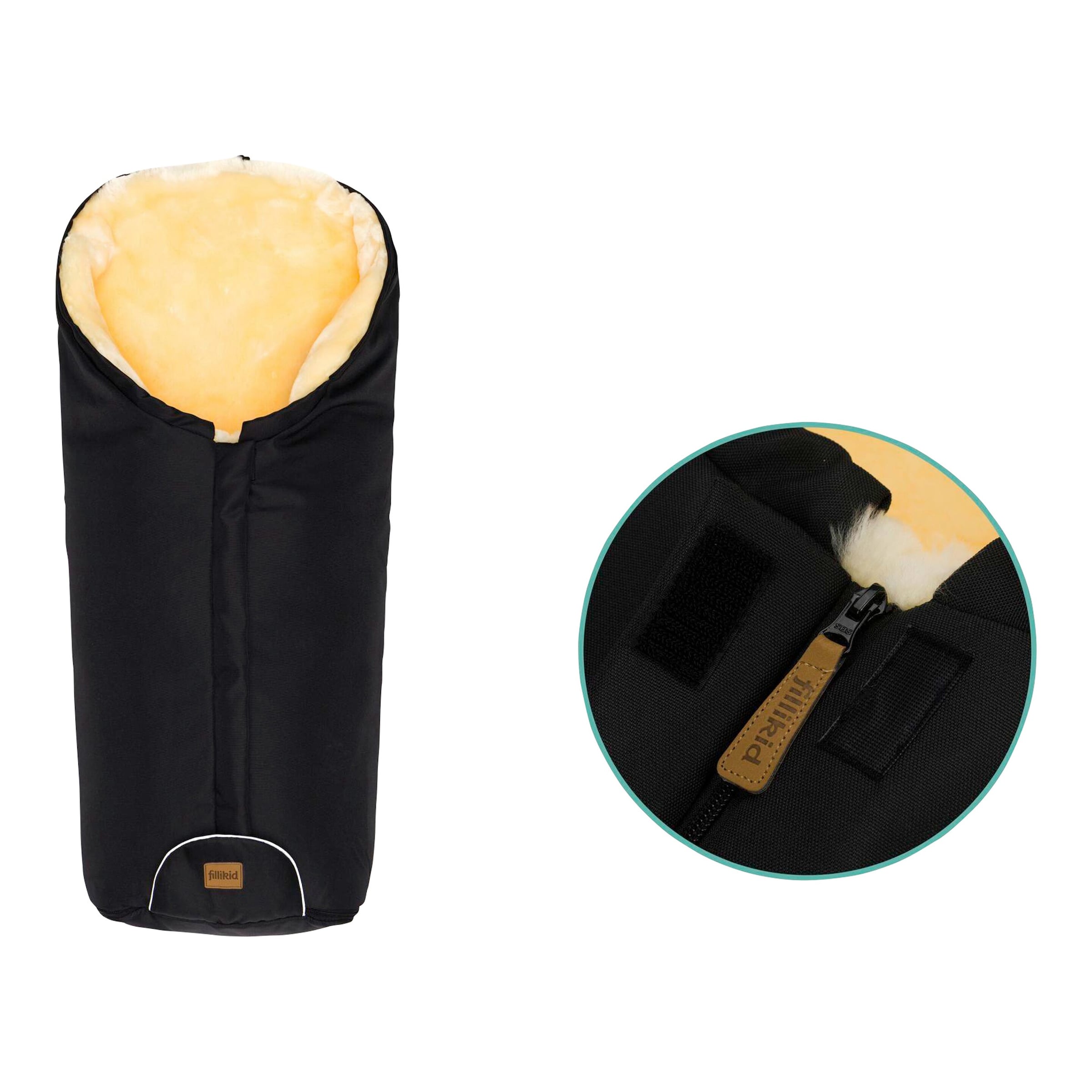 Fillikid Lammfell-Winterfußsack Tacama schwarz