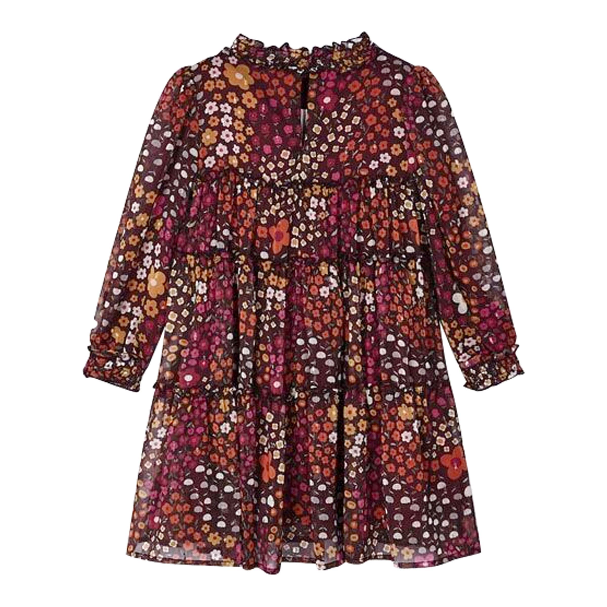 Mayoral Chiffon-Kleid langarm Blumen