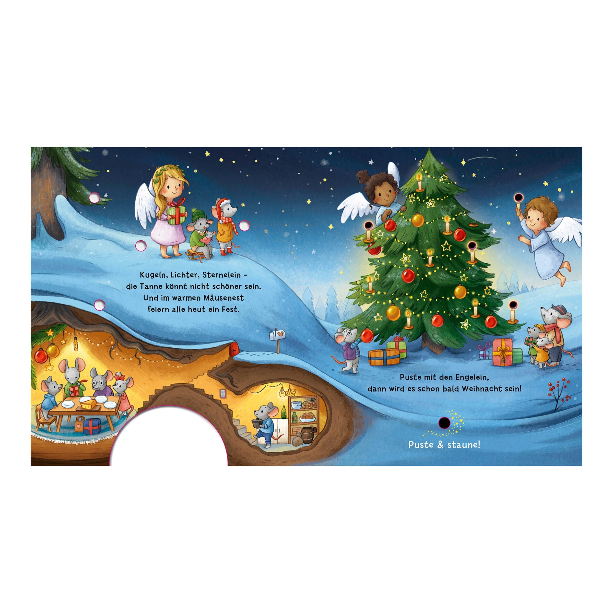 Thienemann-Esslinger Mein Puste-Licht-Buch - Es wird Weihnachten, kleine Maus