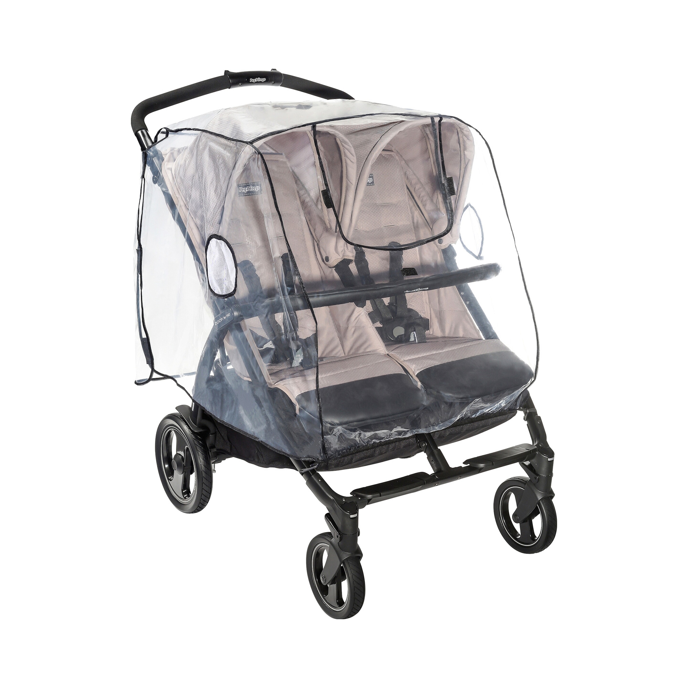 Reer Universal Regenschutz für Zwillingskinderwagen transparent
