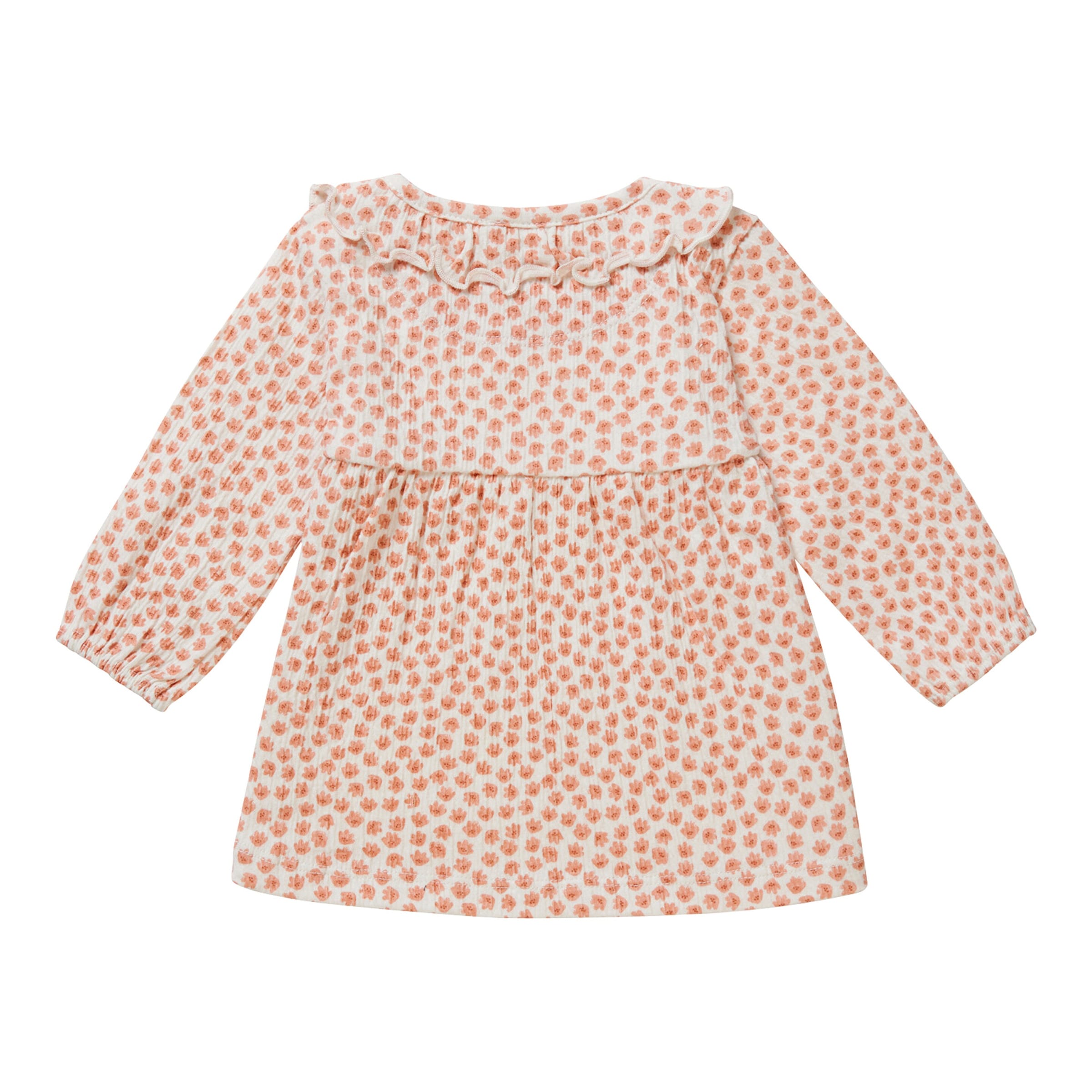 Noppies Krepp-Kleid langarm Blumen Rüschenkragen