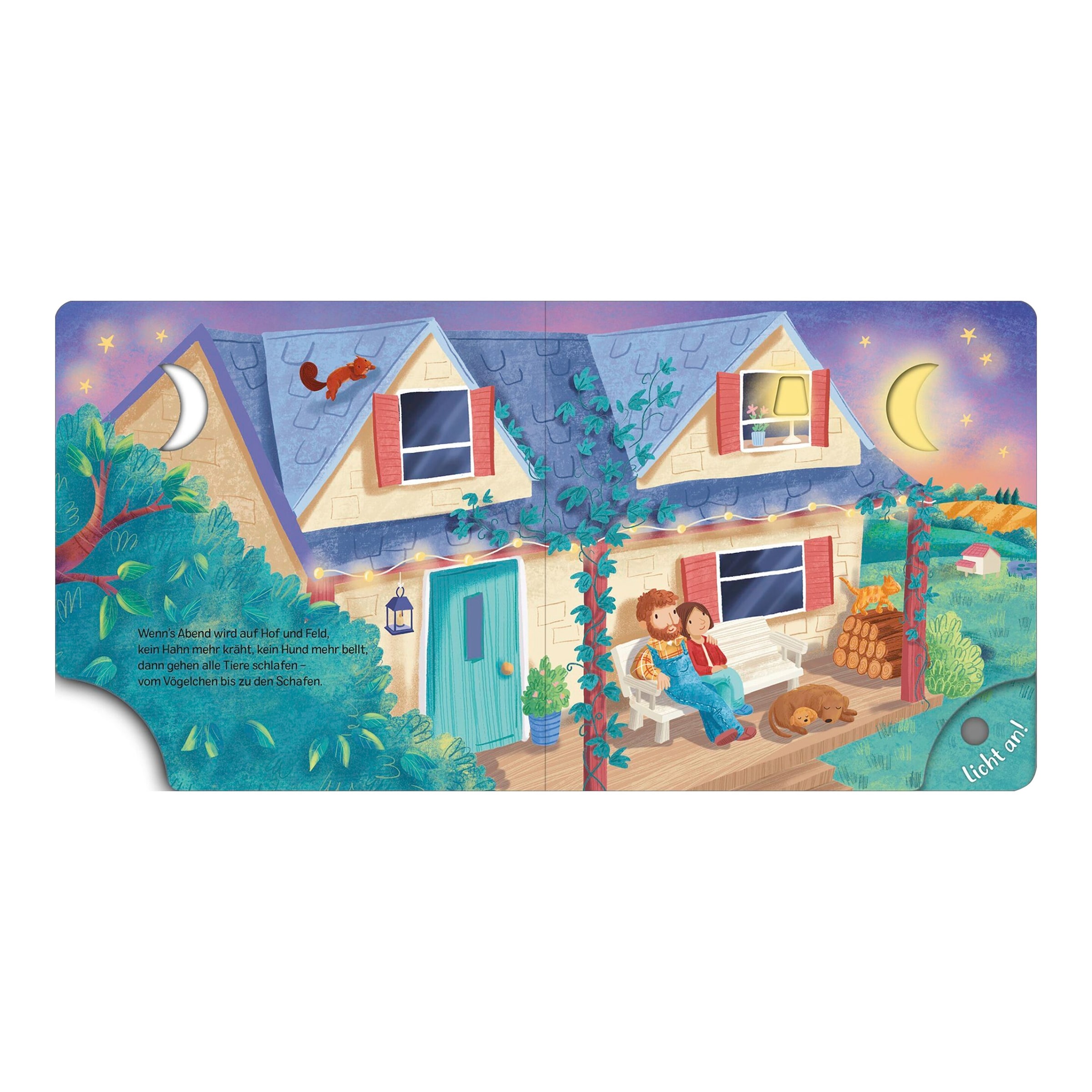 Arsedition Pappbilderbuch Mein Schlummer-Licht-Buch: Gute Nacht, Bauernhof