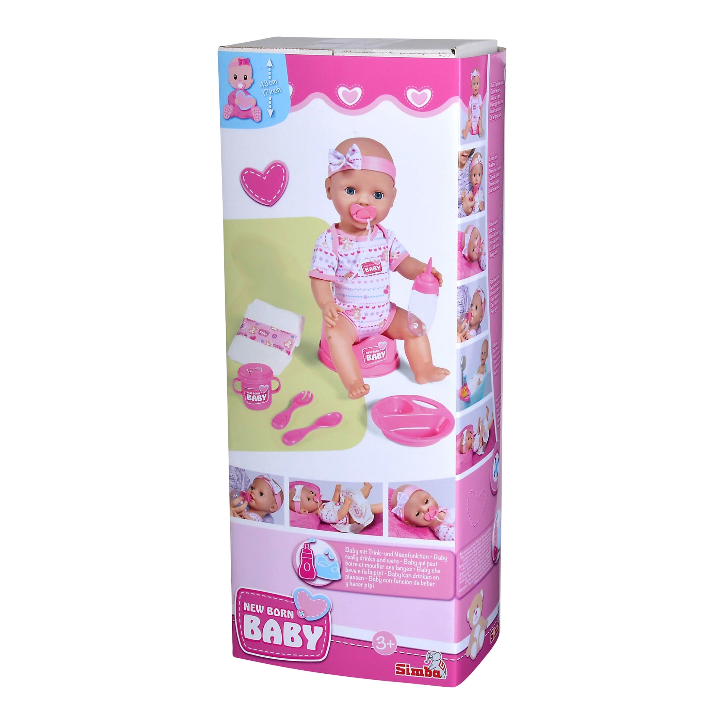 Simba Puppe New Born Baby rosa 43cm