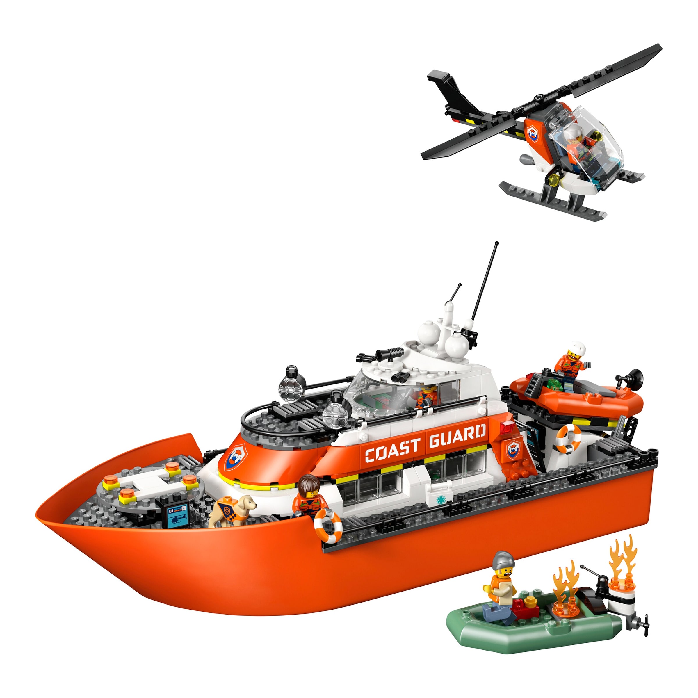 Lego® City 60504 Rettungsboot der Küstenwache mit Hubschrauber
