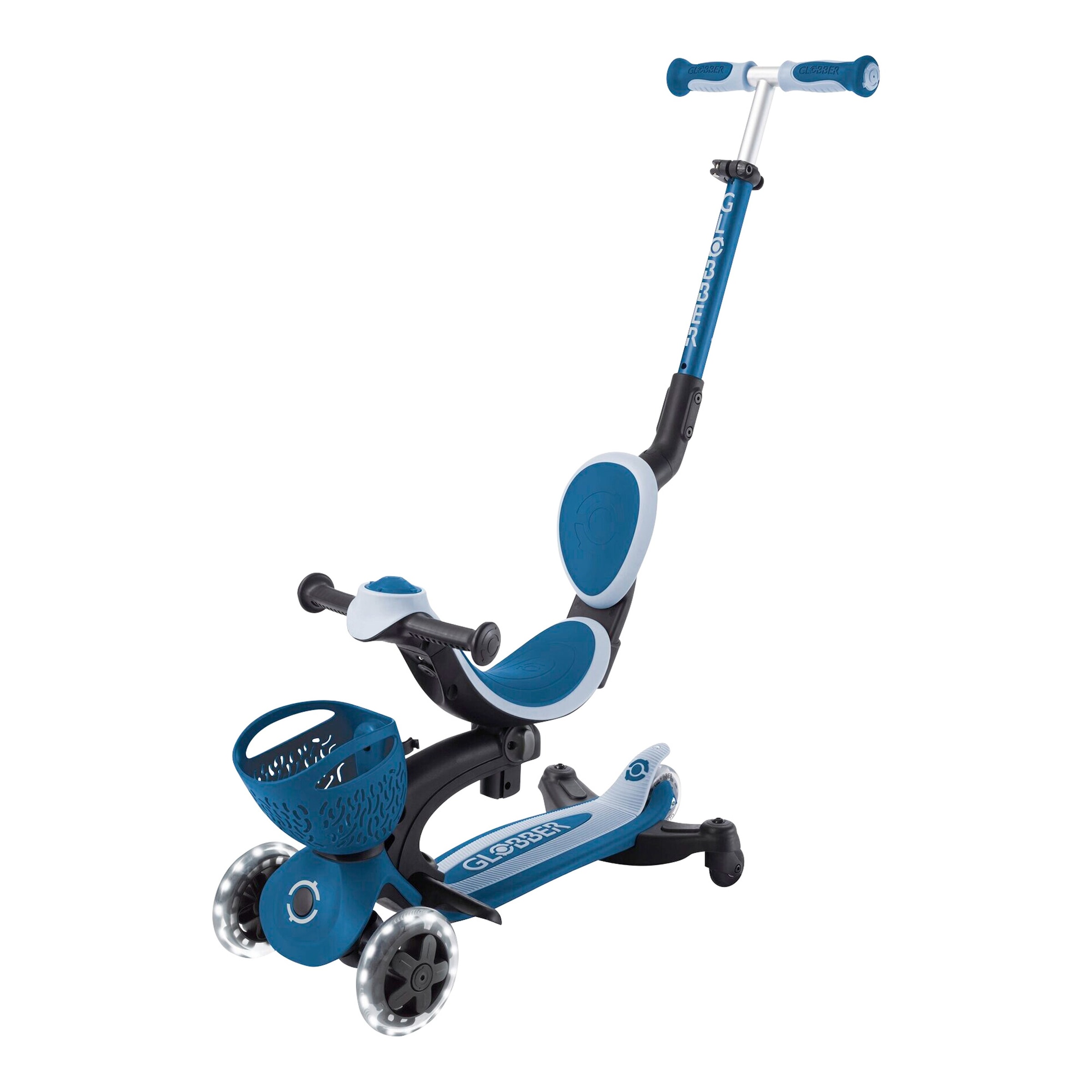 Globber Scooter 3in1 Go-Up Baby 360 mit Leuchtrollen und Leuchtmodul
