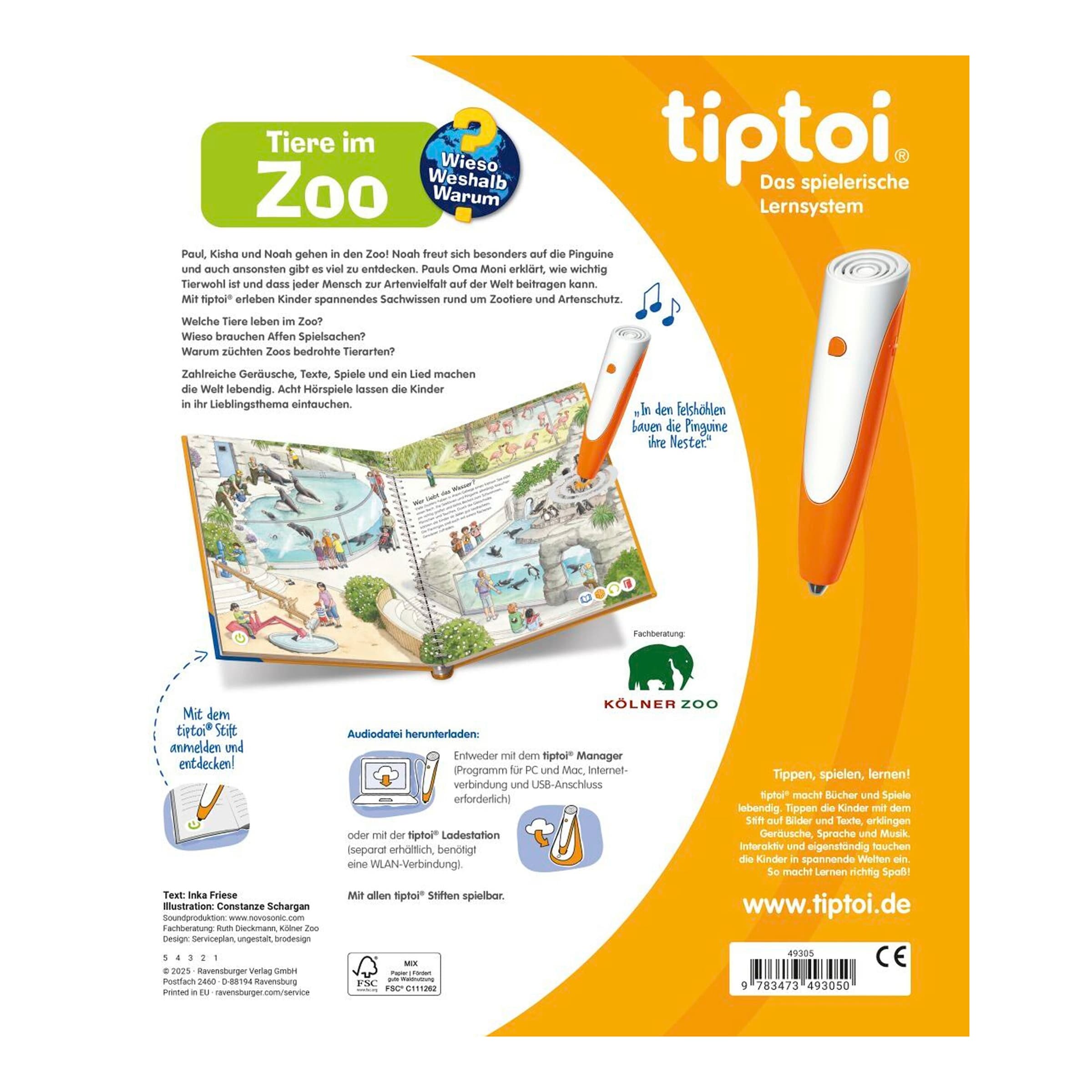 Ravensburger Tiptoi Sachbuch Wieso? Weshalb? Warum? Tiere im Zoo