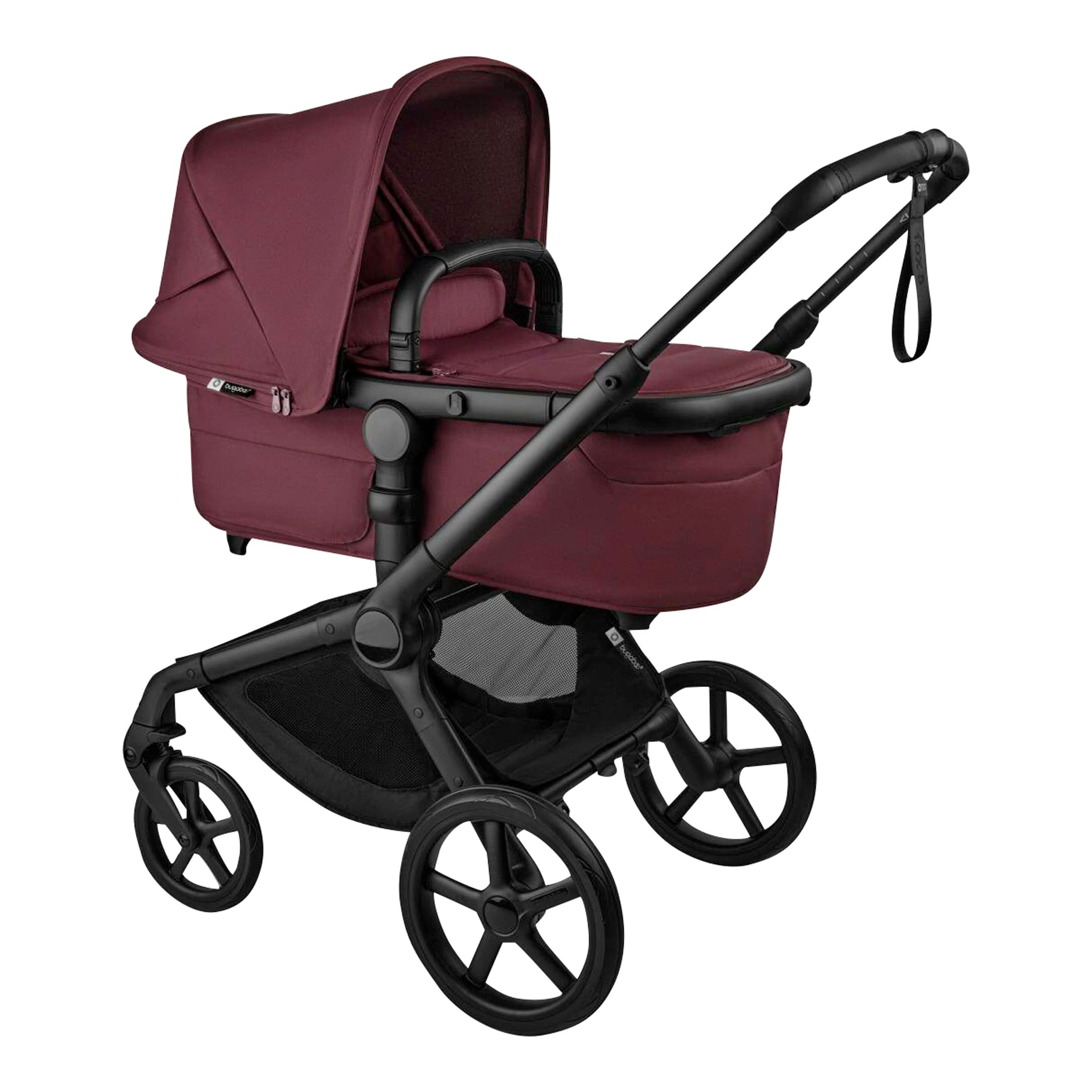 Bugaboo Fox 5 Renew Kombikinderwagen Trio-Set inkl. Wickelrucksack, Fußsack und Höhenadapter dunkelrot