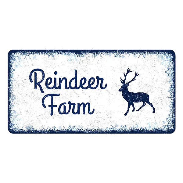 Winterdeko Schneegestöber - Blechschild als Geschenk - Farbe blau - Format 20 x 10 cm