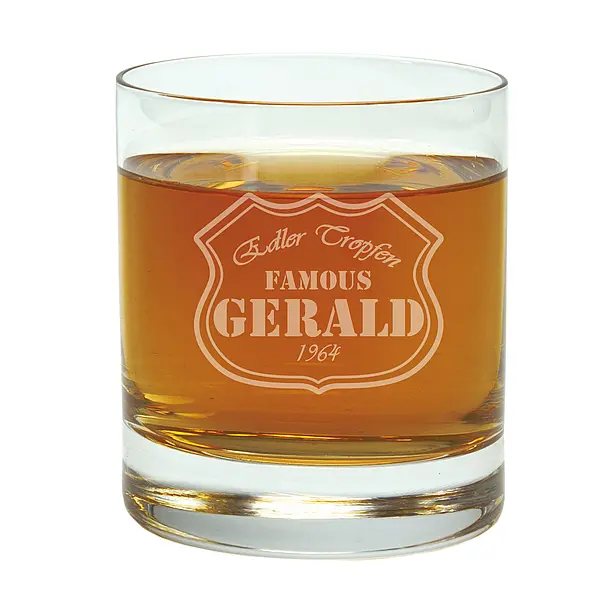 Geschenk zum Geburtstag - Trinkglas mit Gravur