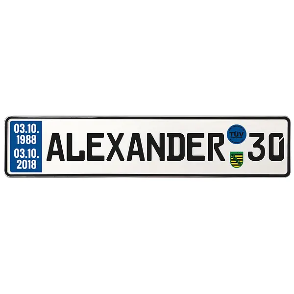 Geschenk zum Geburtstag | Schild mit TÜV für lange Namen (ab 7 Buchstaben)