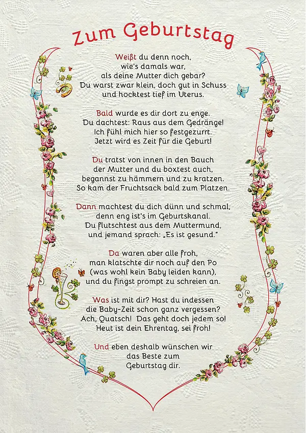 Urkunde zum Geburtstag - modern