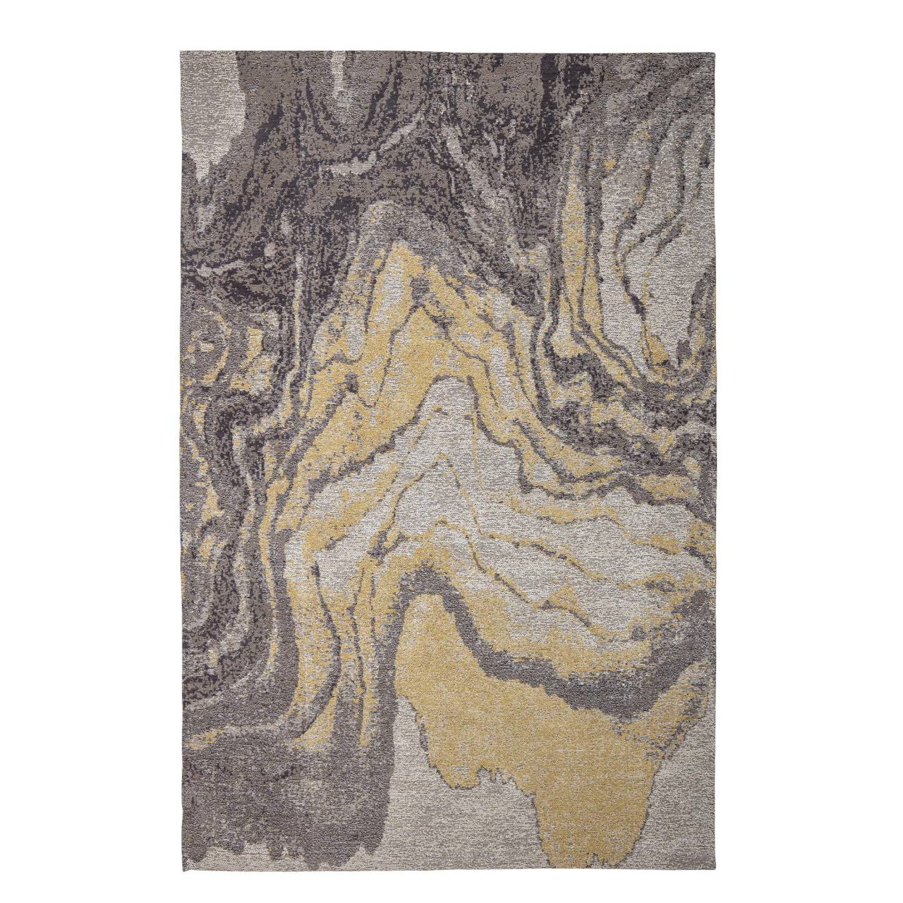 Bloomingville Teppich 183x122x2 cm Muster gelb grau