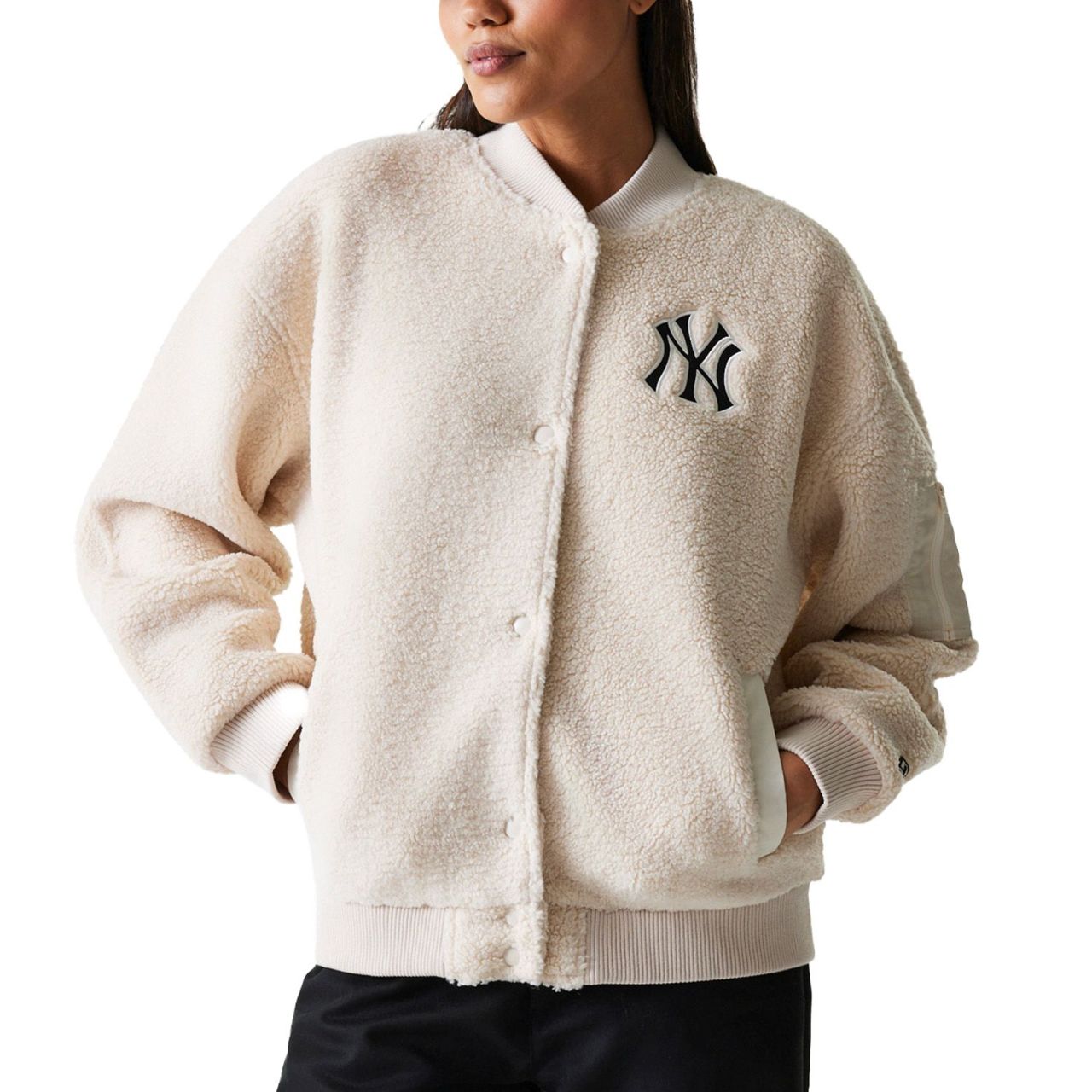 New Era Ladies Oversize SHERPA Bomber Jacke NY Yankees