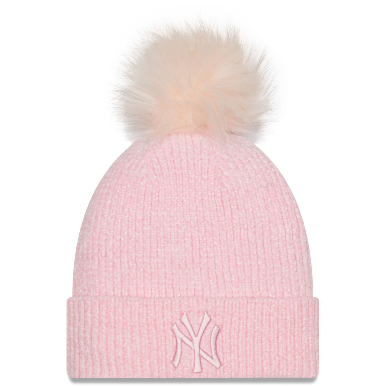 New Era Damen Chenille Bobble Wintermütze NY Yankees pink