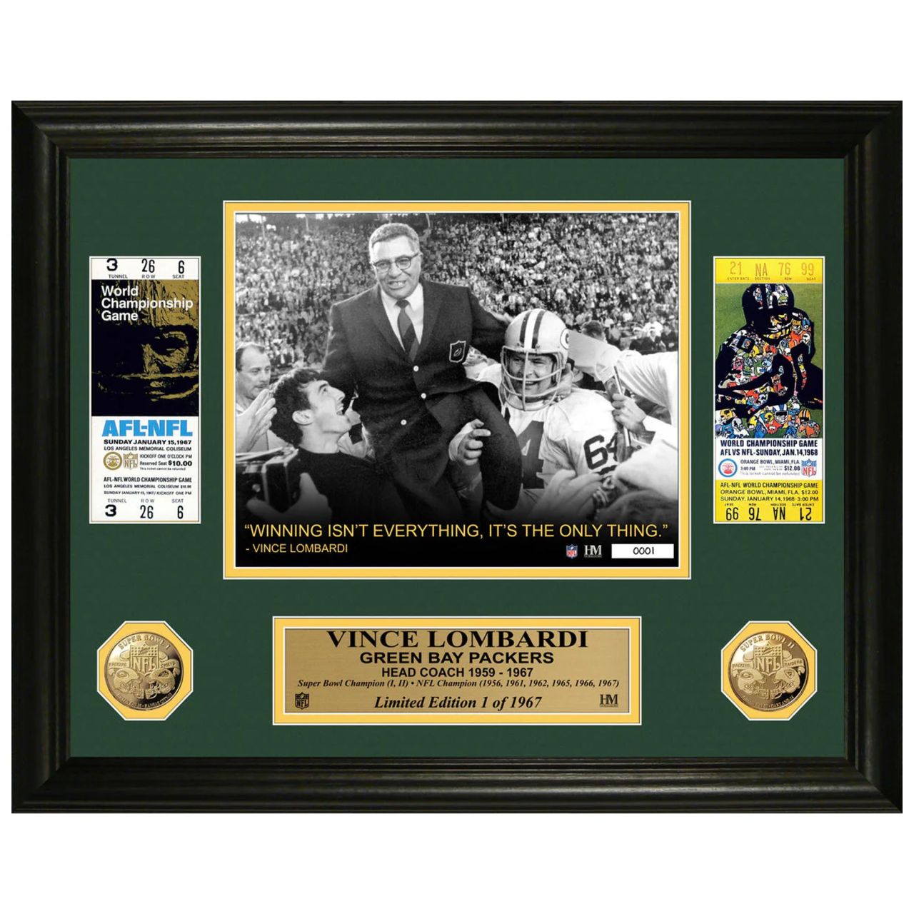 Vince Lombardi Super Bowl Ticket Coin Green Bay Packers Bild