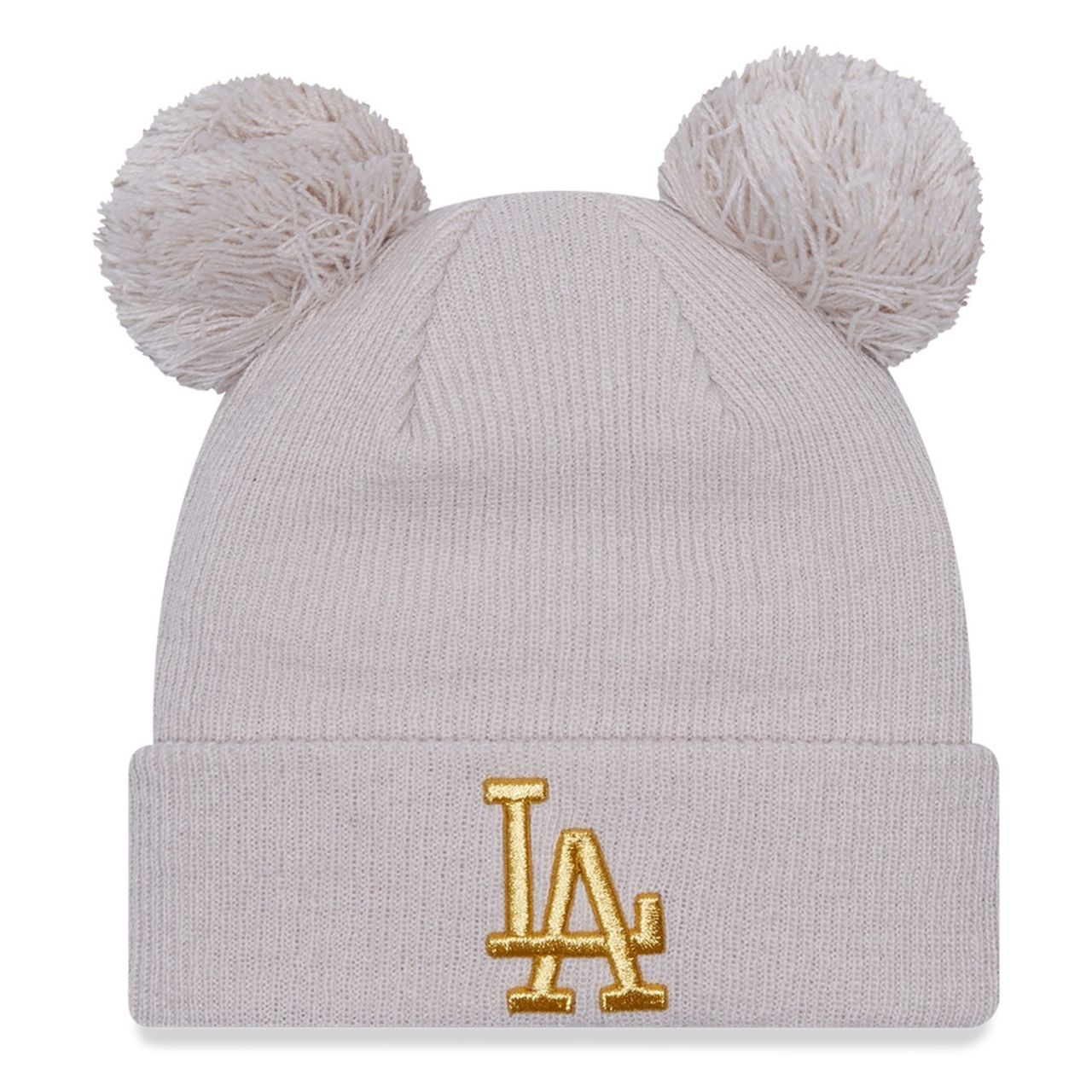 New Era Damen Double Bobble Wintermütze LA Dodgers stone