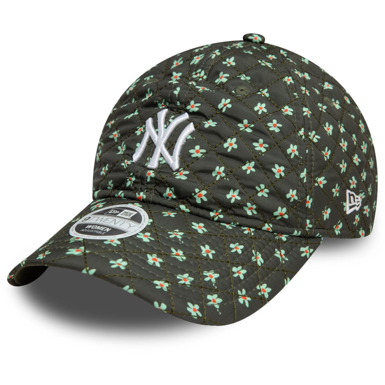 New Era 9Twenty Damen Cap - FLORAL New York Yankees oliv
