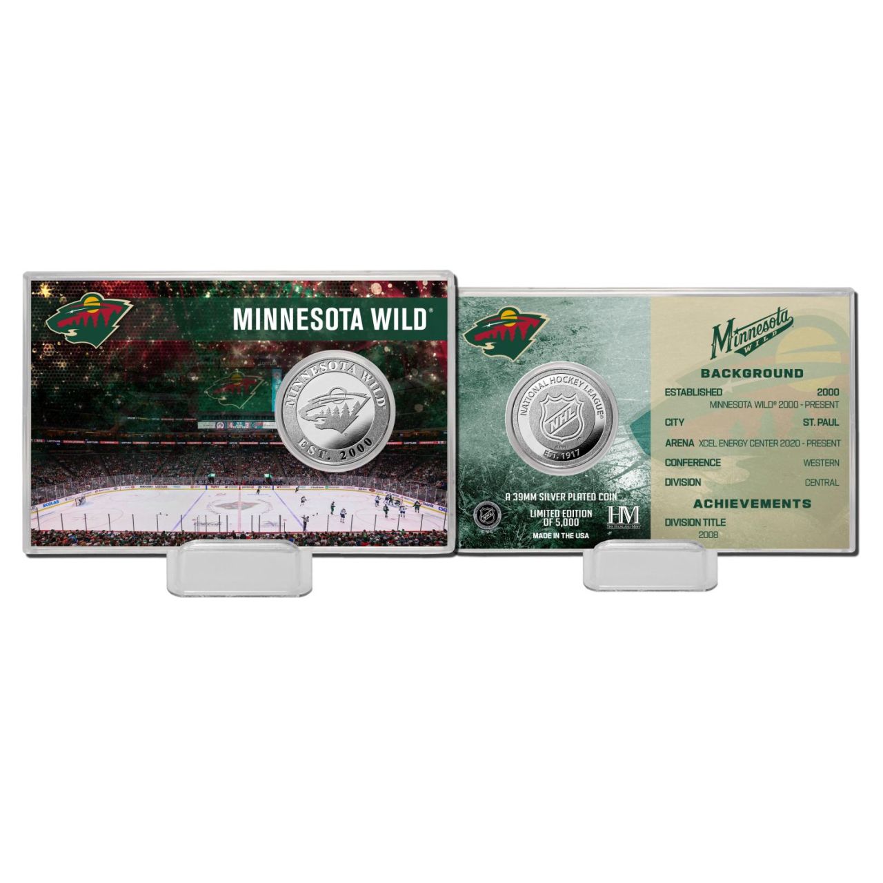 NHL Team History Silver Coin Card - Minnesota Wild