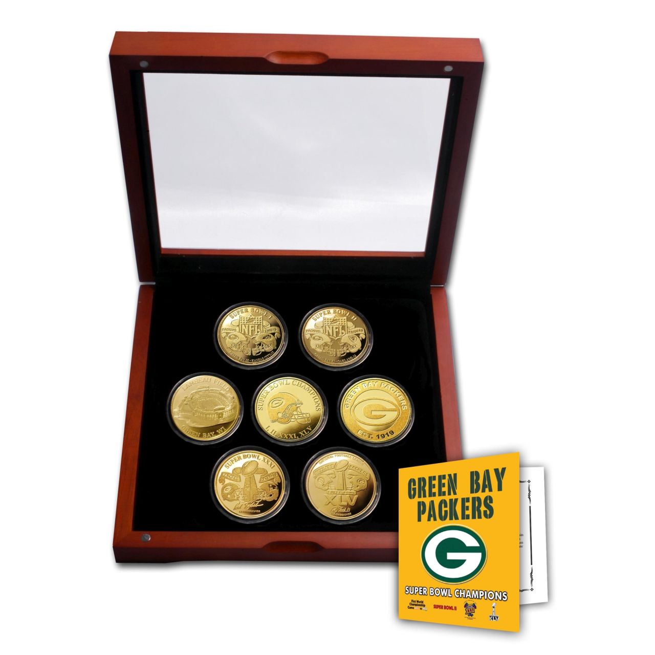 NFL Green Bay Packers Super Bowl Champions Gold Coin Set