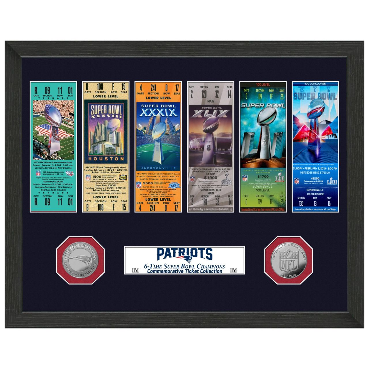 New England Patriots SuperBowl Championship Ticket Coin Bild