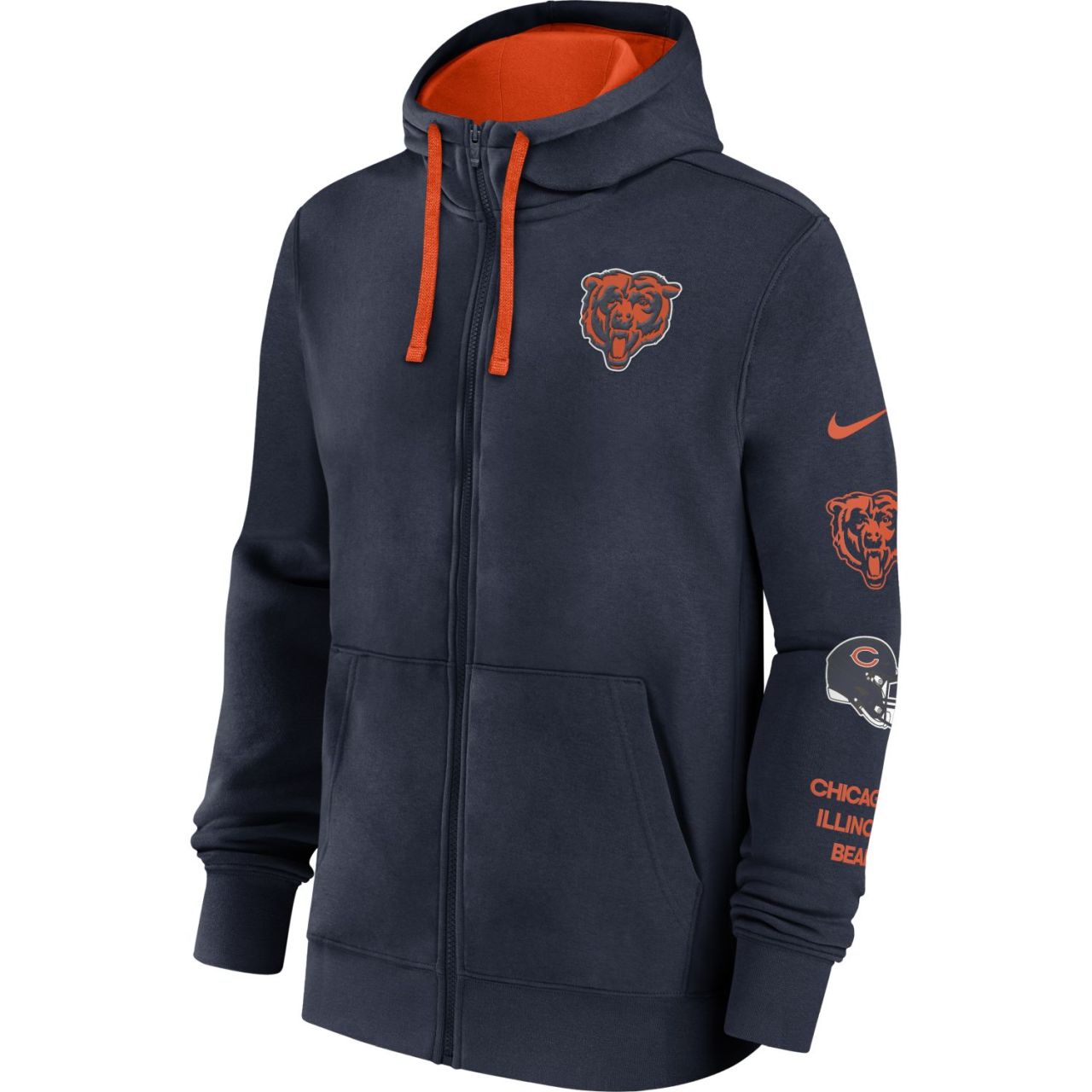 Chicago Bears Nike Club Fleece Full-Zip Hoody
