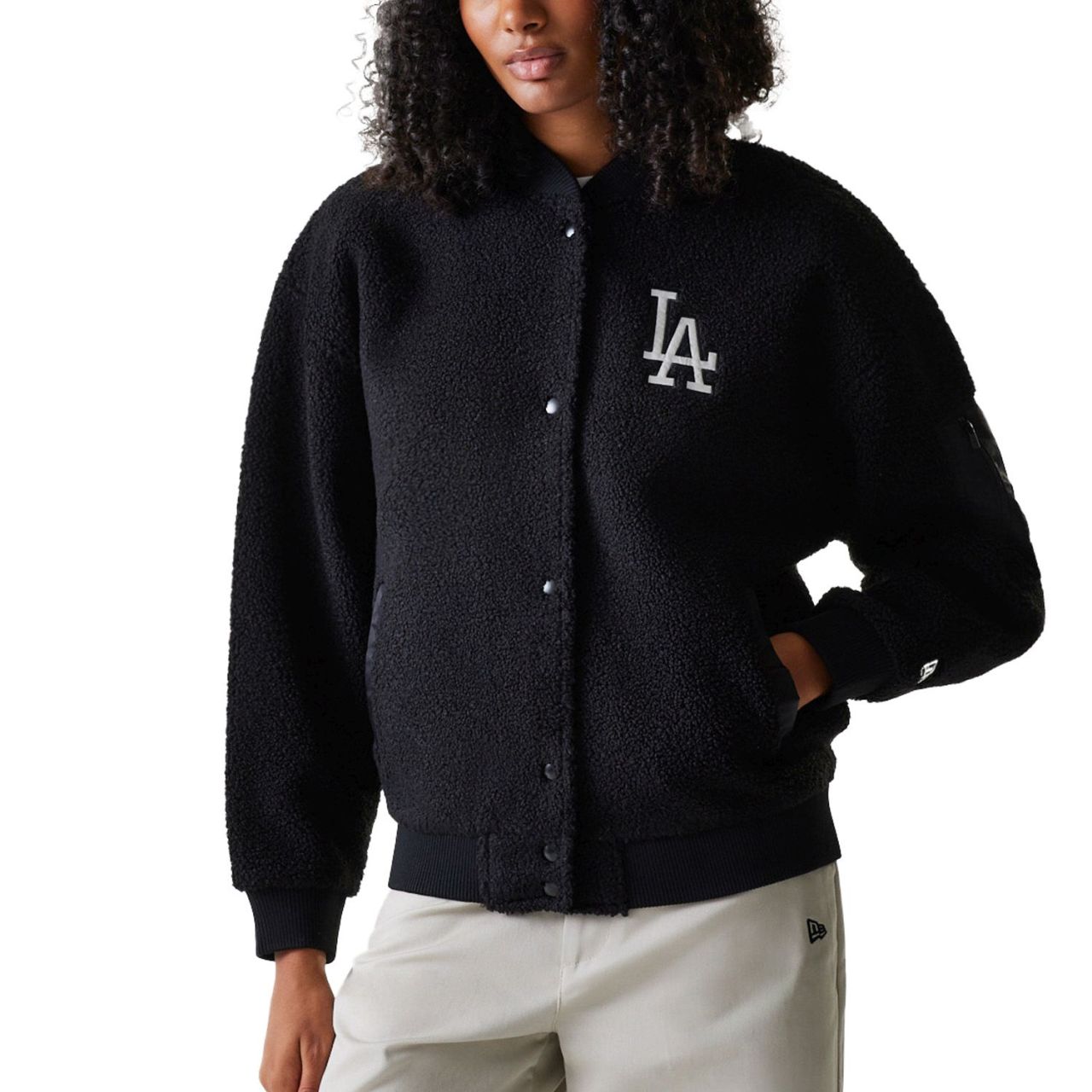 New Era Ladies Oversize SHERPA Bomber Jacke LA Dodgers