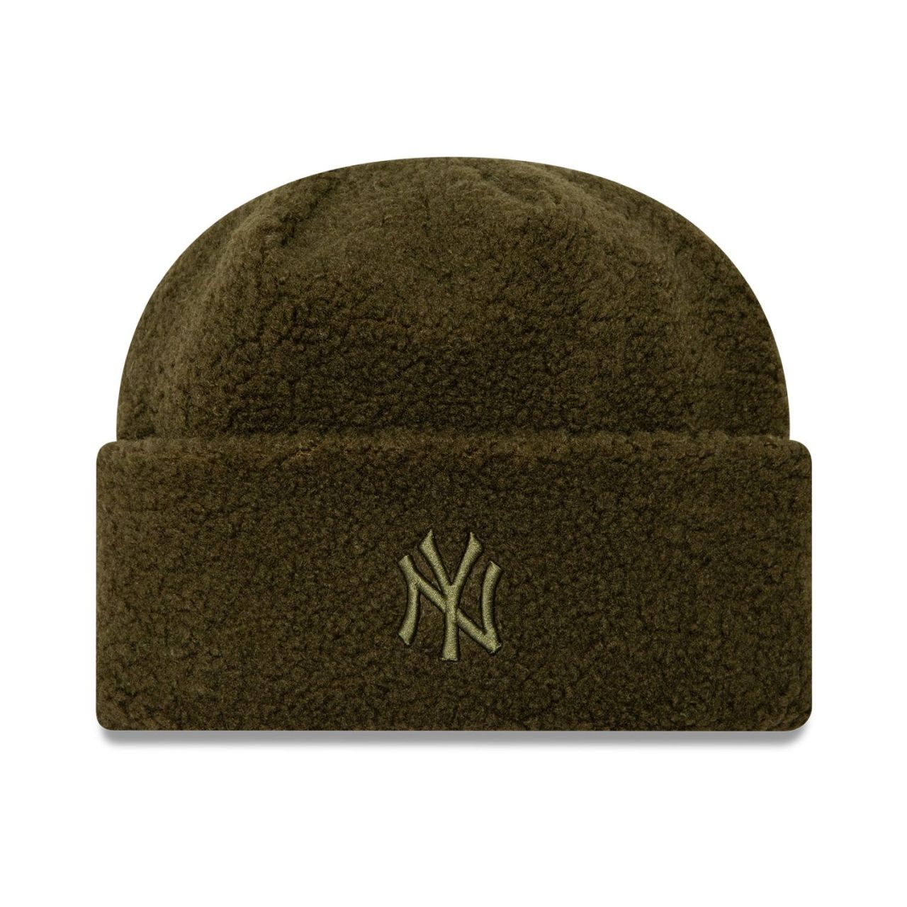 New Era Damen Winter Mütze - BORG SHERPA NY Yankees oliv