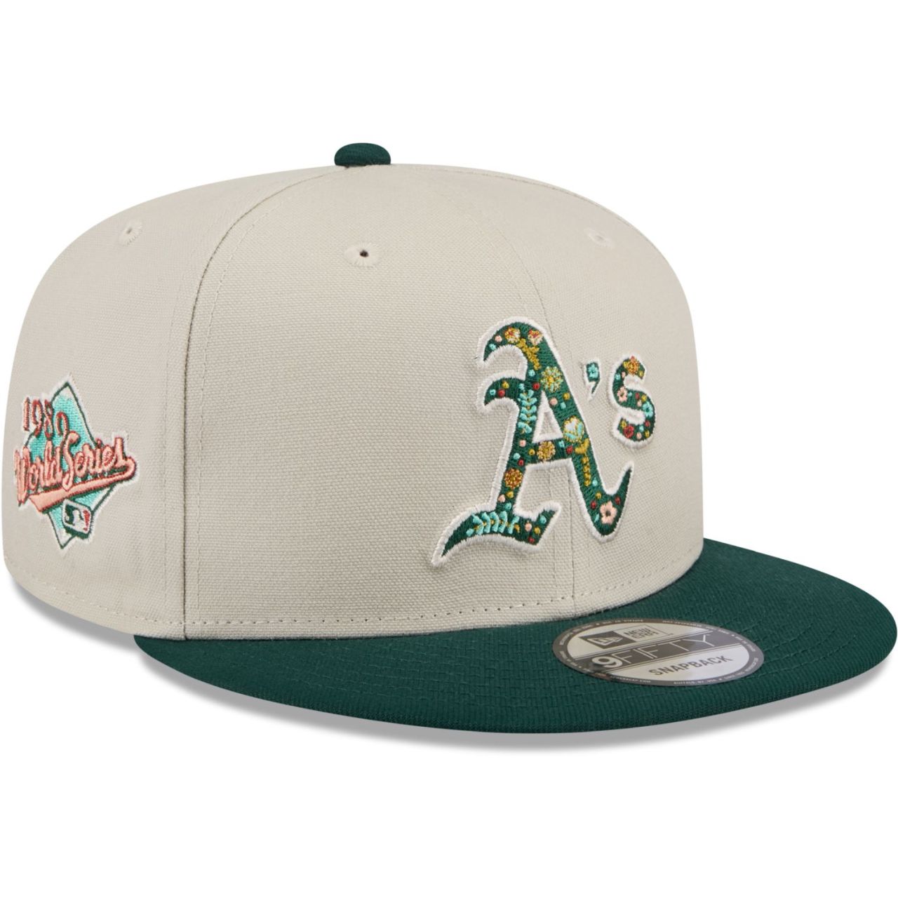 New Era 9Fifty Snapback Cap - FLORAL Oakland Athletics stone