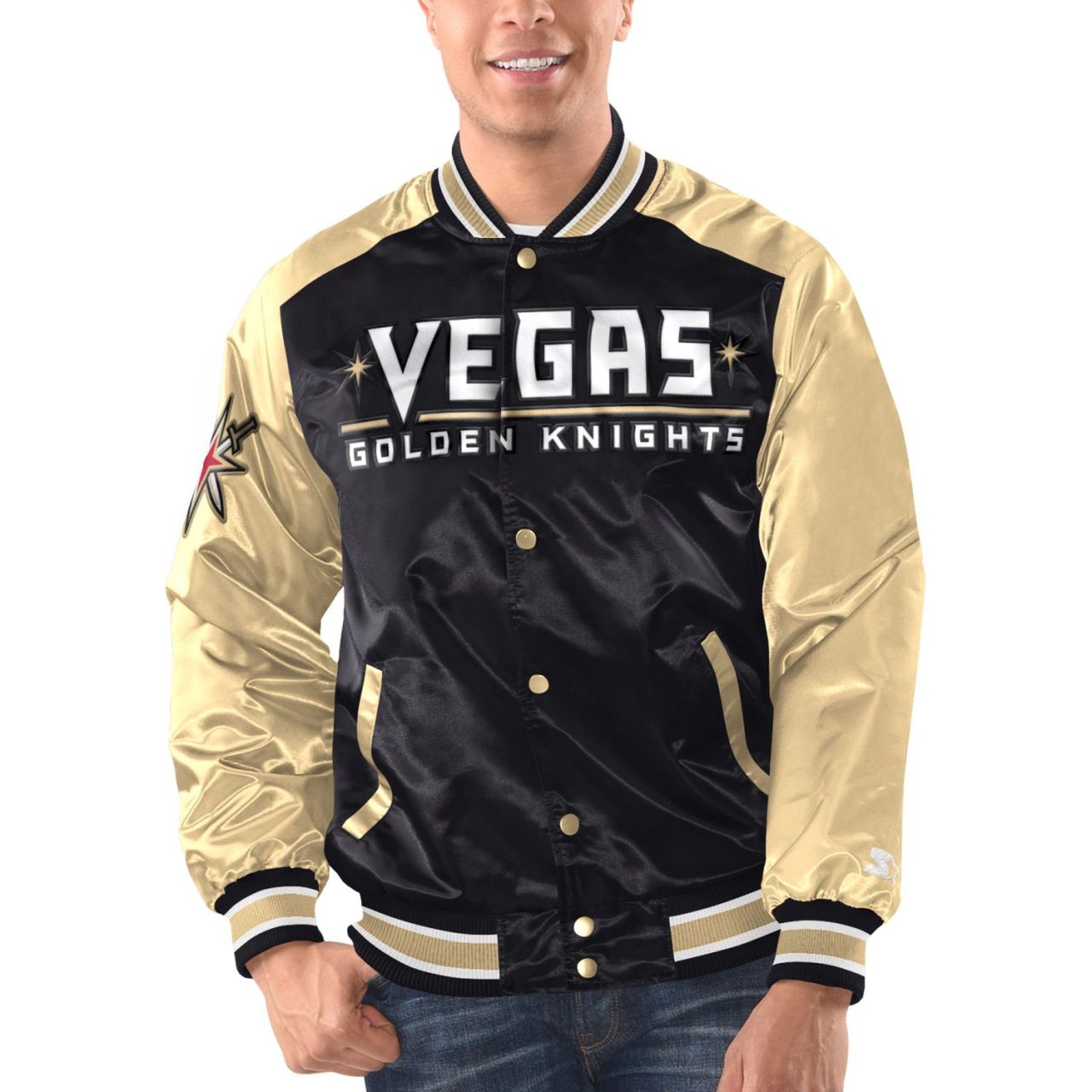 STARTER Vegas Golden Knights RENEGADE Varsity Satin Jacke