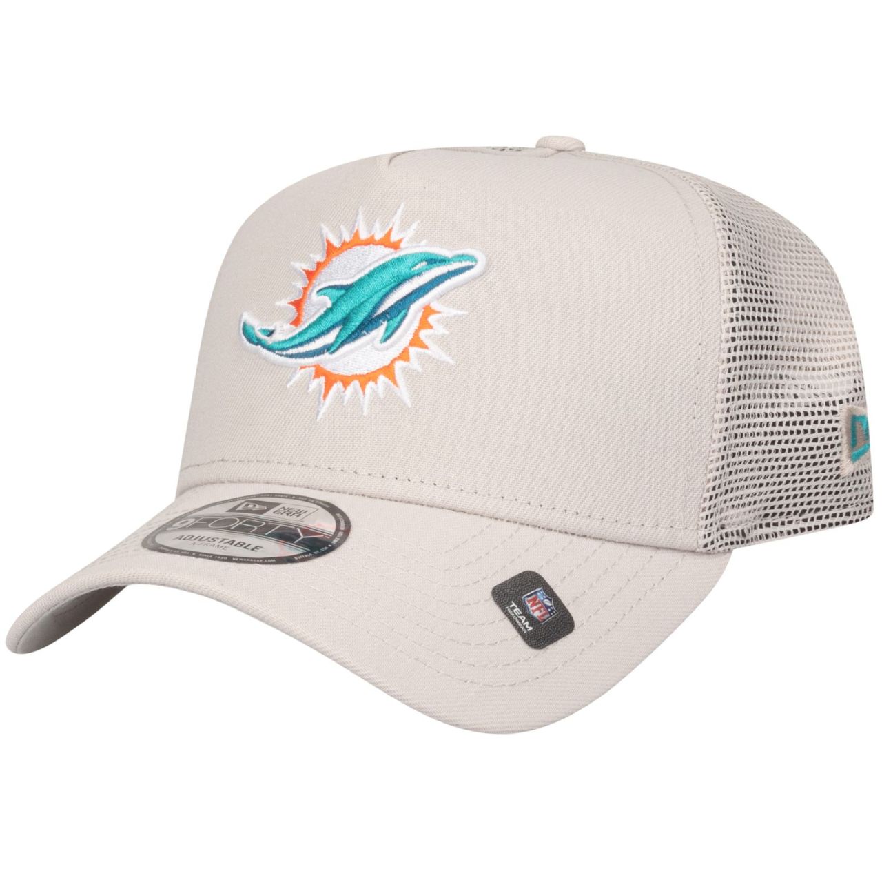 New Era A-Frame Mesh Trucker Cap - Miami Dolphins stone