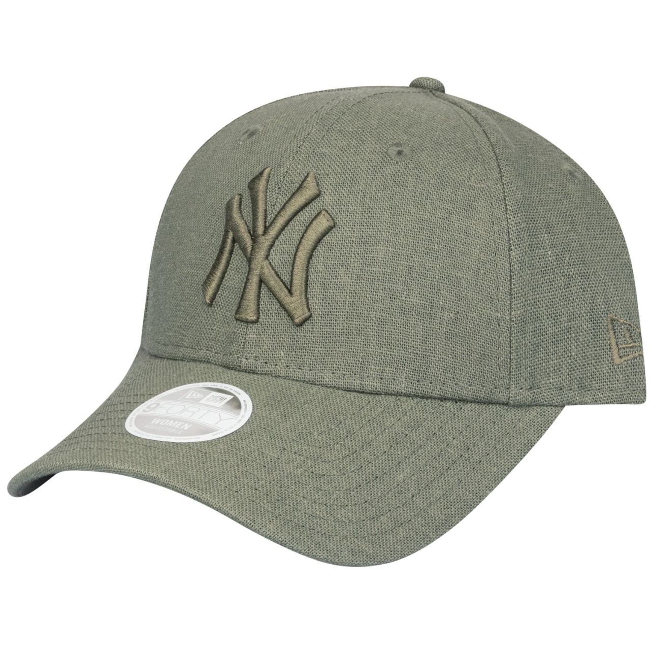 New Era 9Forty Damen Cap - LEINEN New York Yankees oliv