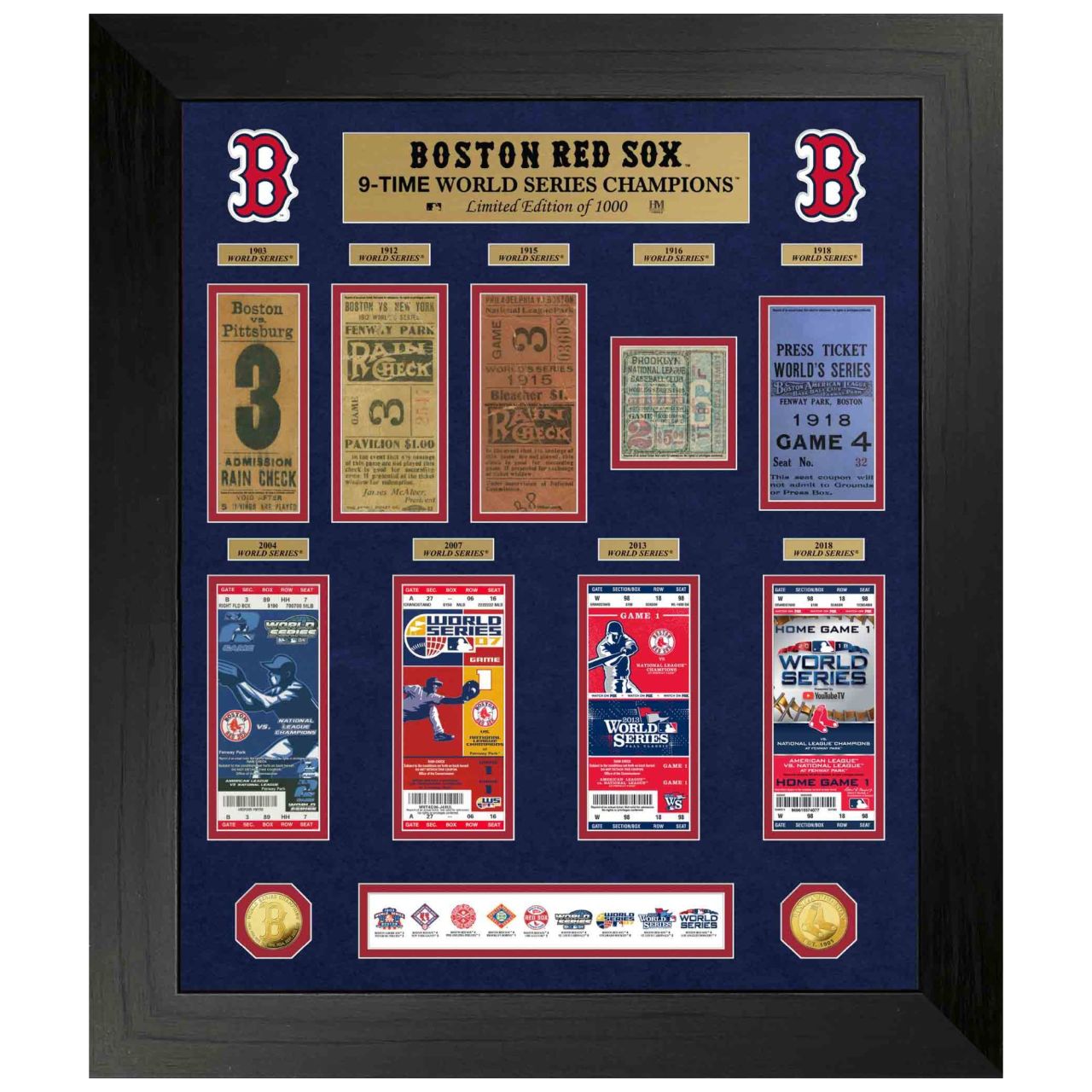 Boston Red Sox 9x World Series Champions Deluxe Coin Bild