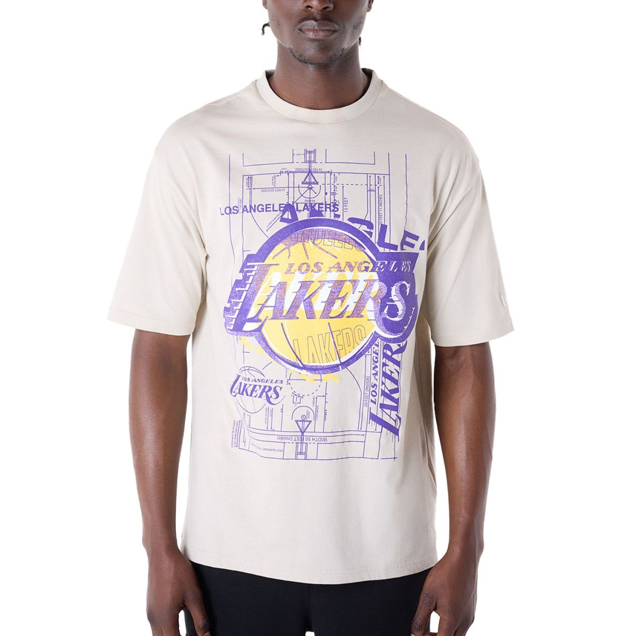 New Era NBA Shirt - GRAPHIC Los Angeles Lakers stone