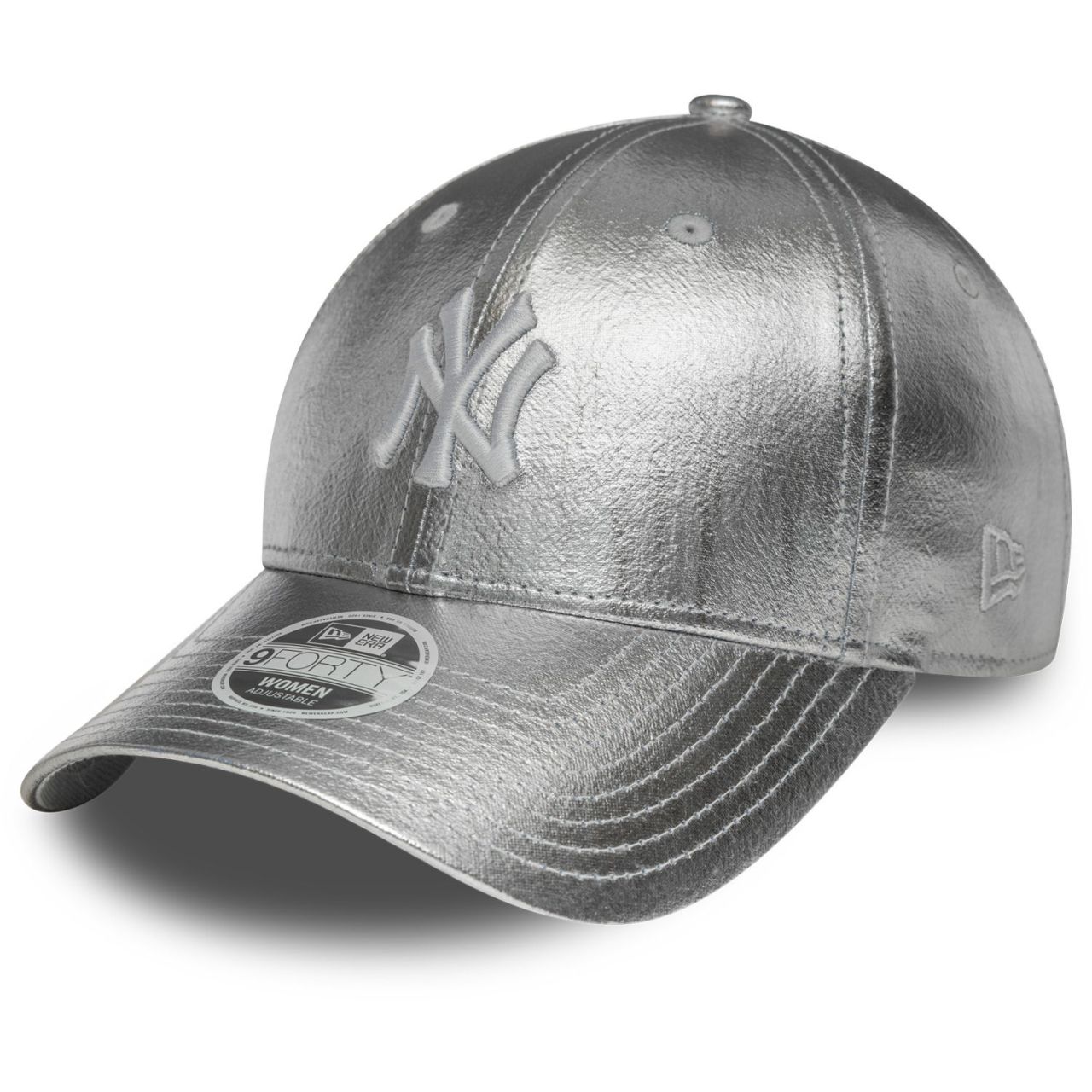 New Era 9Forty Damen Cap - METALLIC New York Yankees silber