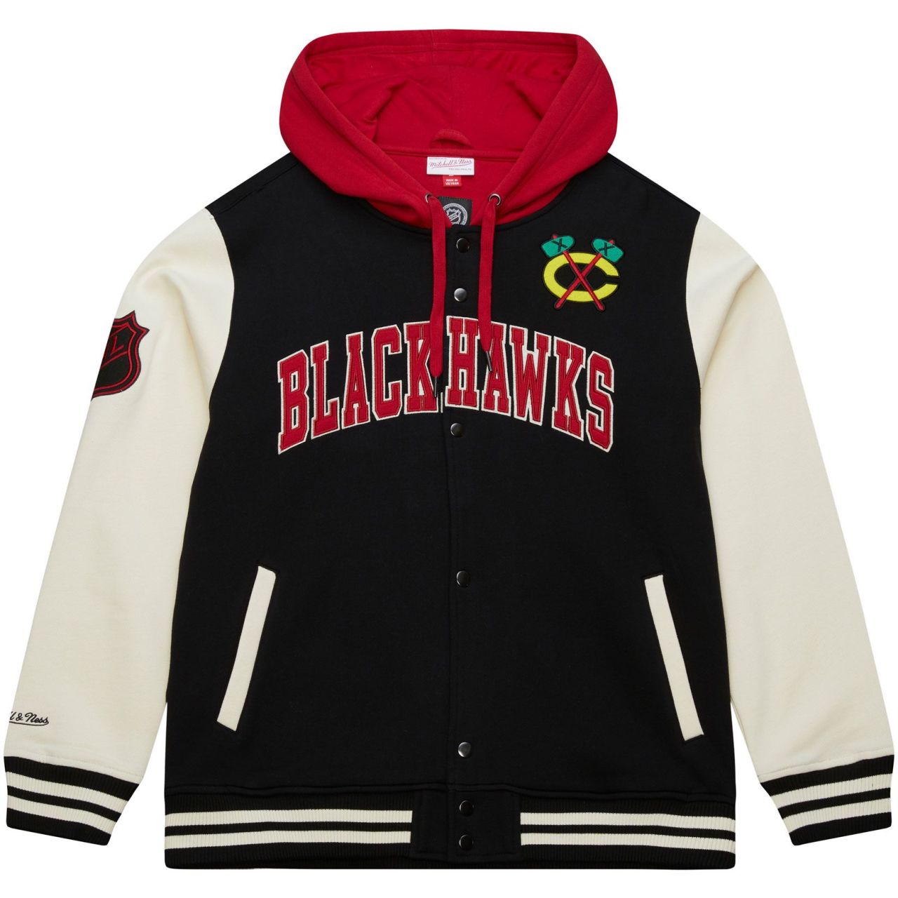 M&N Midweight Hooded Fleece Jacke - Chicago Blackhawks