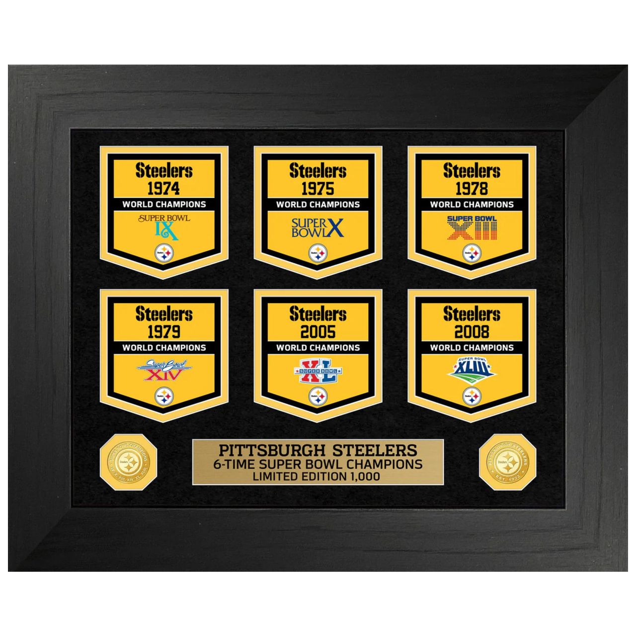 Pittsburgh Steelers Super Bowl Gold Coin Deluxe Banner Bild
