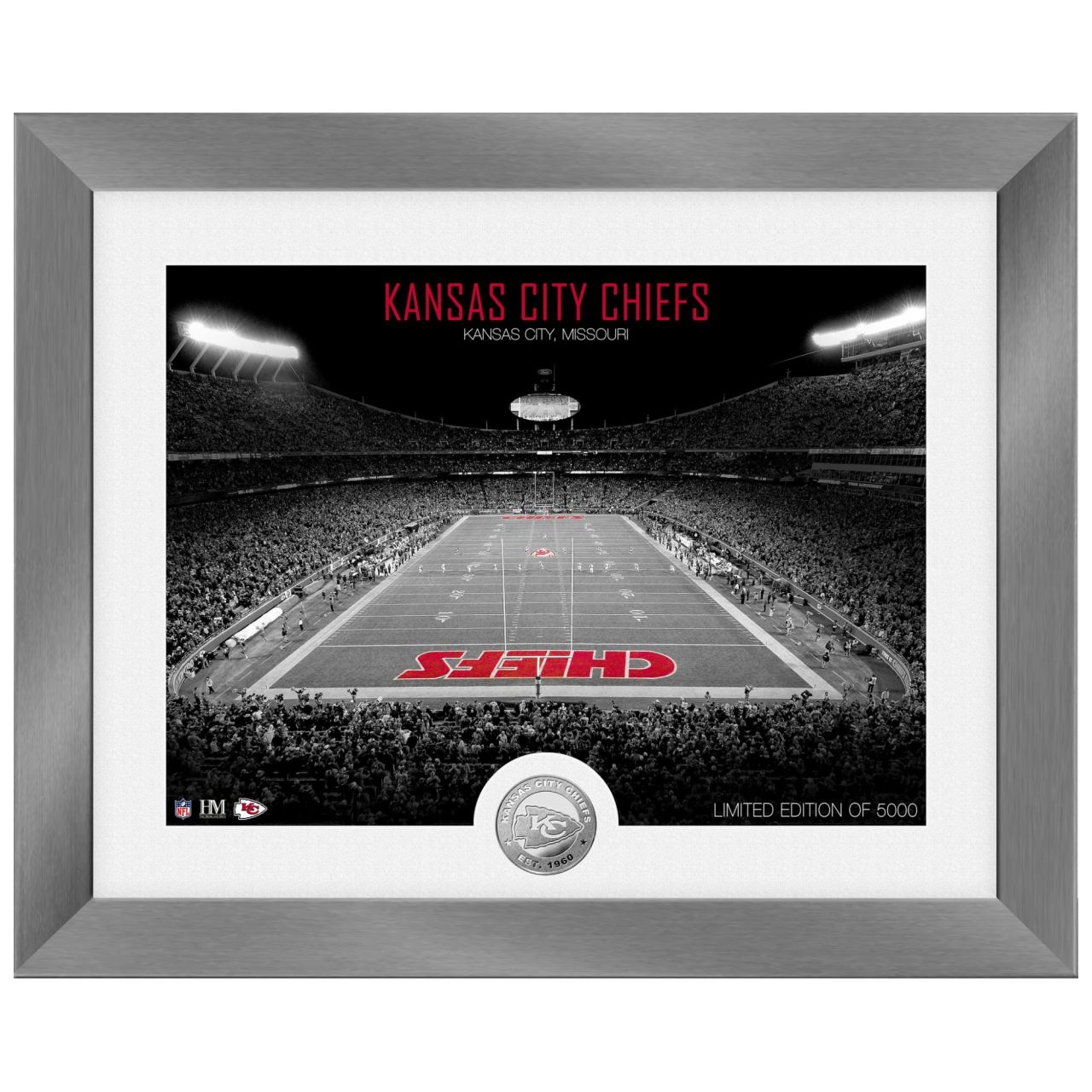 Kansas City Chiefs NFL Stadion Silber Coin Bild 40x33cm