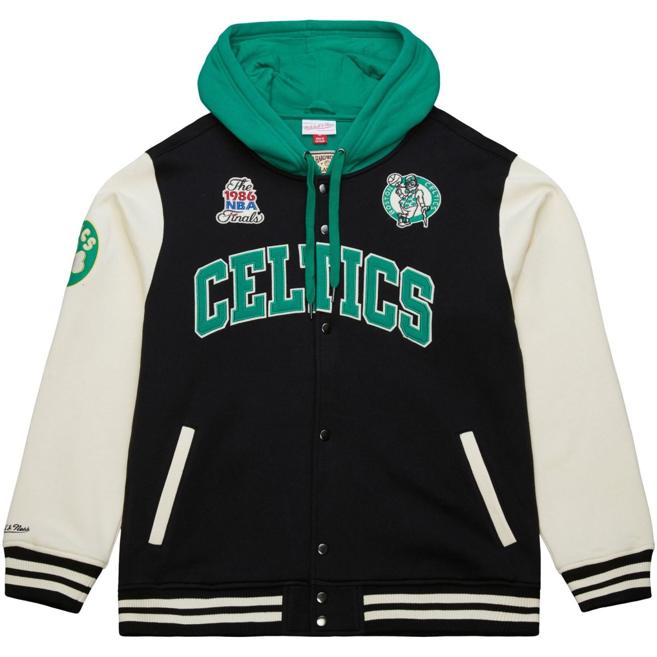 M&N Midweight Hooded Fleece Jacke - Boston Celtics