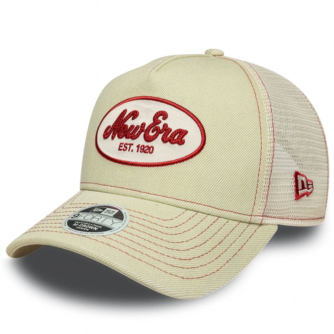New Era Damen A-Frame Trucker Cap - BRAND PATCH beige
