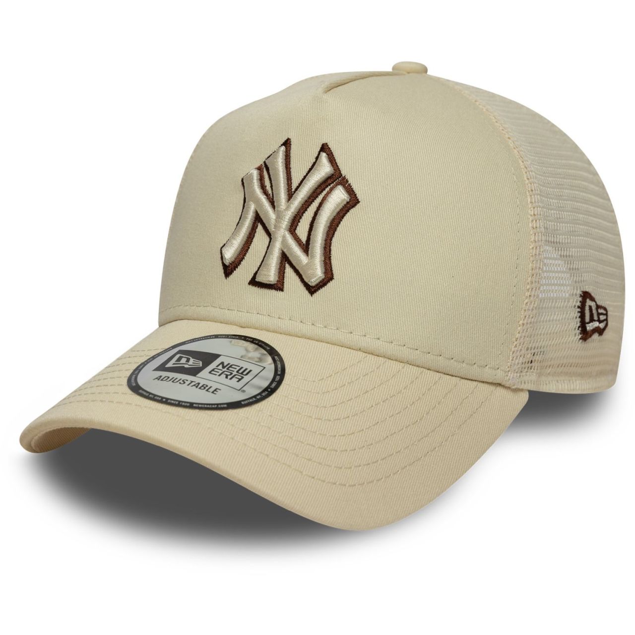 New Era A-Frame Mesh Trucker Cap - New York Yankees beige