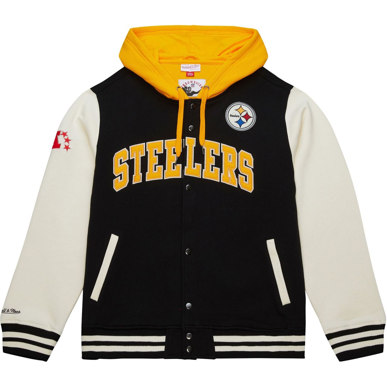 M&N Midweight Hooded Fleece Jacke - Pittsburgh Steelers