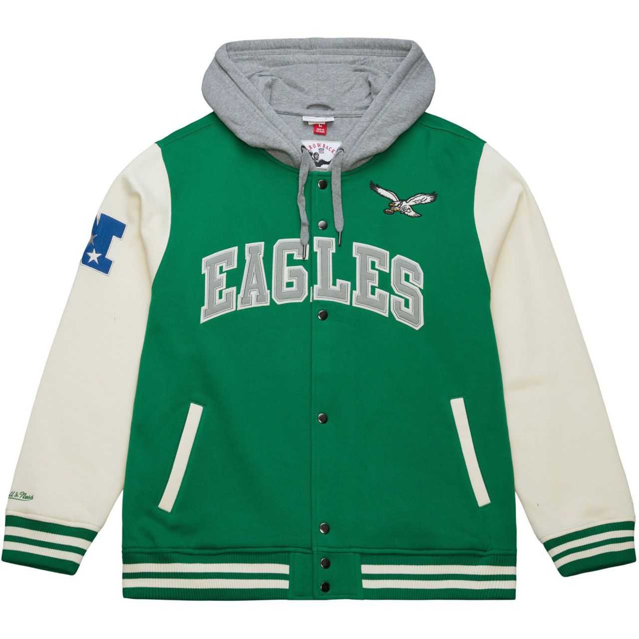 M&N Midweight Hooded Fleece Jacke - Philadelphia Eagles