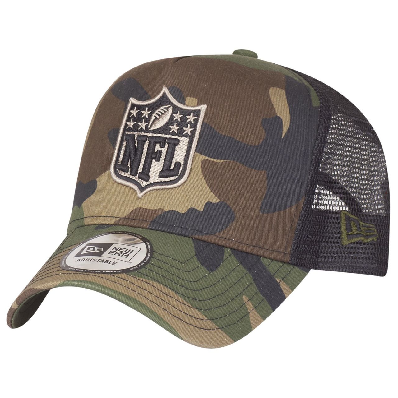 New Era Adjustable Trucker Cap - NFL Shield wood camo