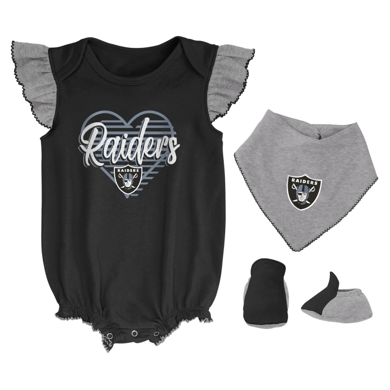 NFL Mädchen 3er Baby-Set Las Vegas Raiders