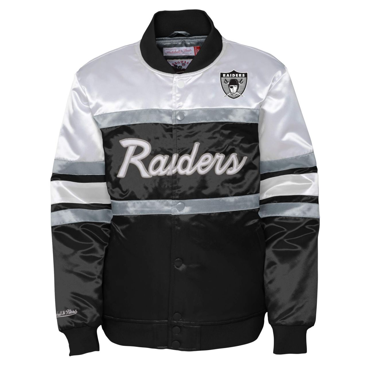 M&N Heavyweight Satin Jacke - SCRIPT Oakland Raiders