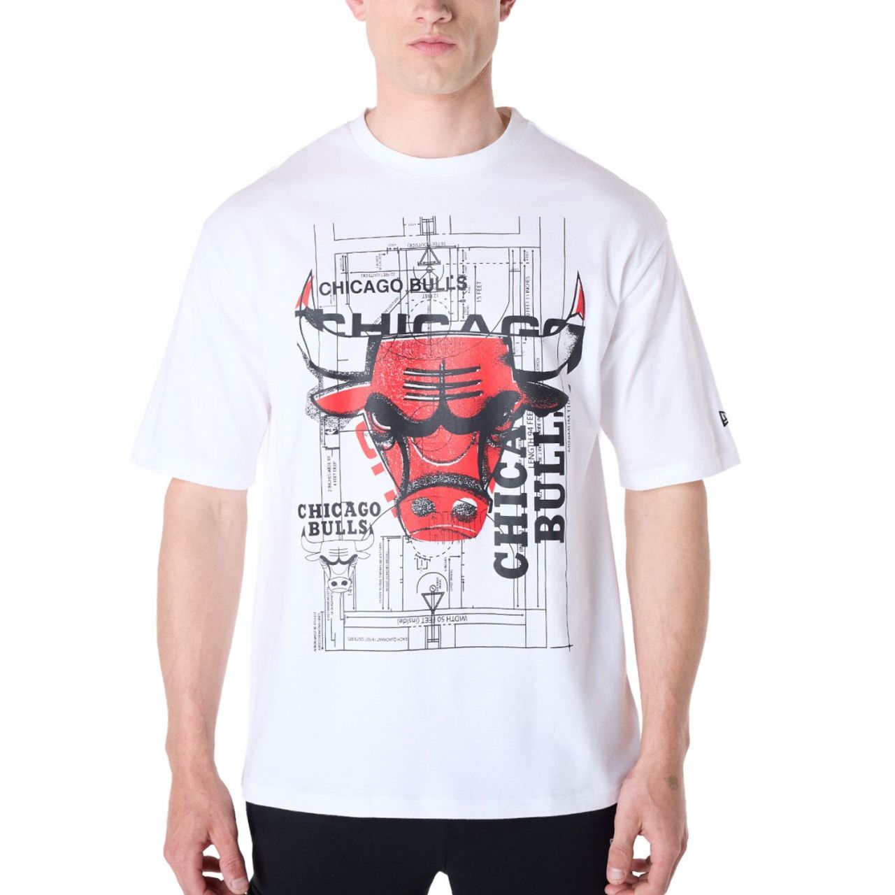 New Era NBA Shirt - GRAPHIC Chicago Bulls weiß