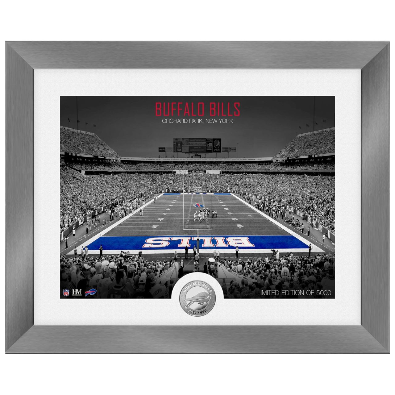 Buffalo Bills NFL Stadion Silber Coin Bild 40x33cm